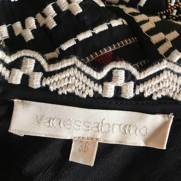 Vanessa Bruno Fringed Embroidered Tunic Dress Size 36/Small - Picture 8 of 8